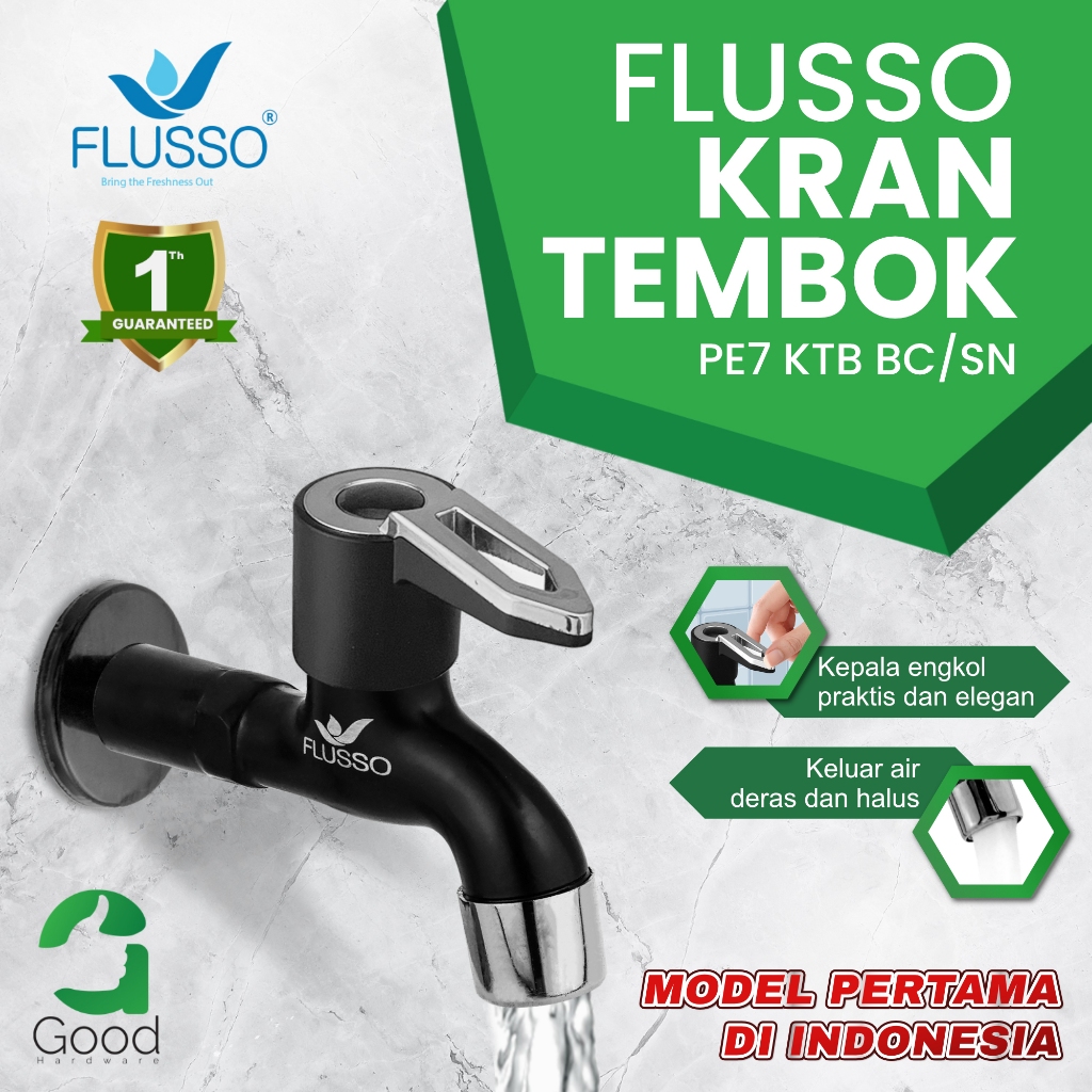 Jual Kran Air Kamar Mandi Hitam Terbaru 12 Inch Flusso Keran Tembok Taman Cuci Tangan Zinc 3323