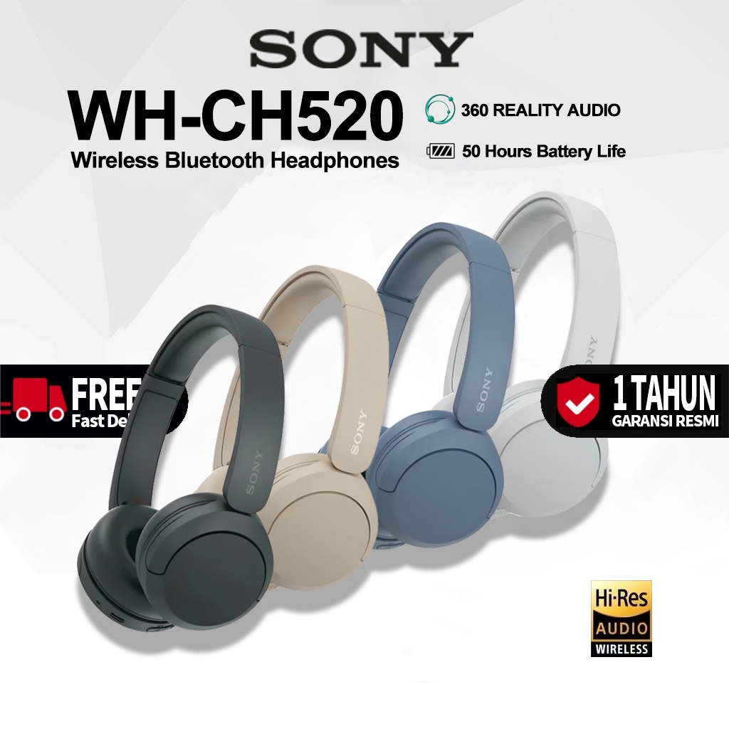 Jual Headphone SONY WH-CH520 Bluetooth On Ear - Headset WH CH 520 - BLUE di  Seller DBklik SURABAYA Official Store - DBKlik Surabaya - Kota Surabaya