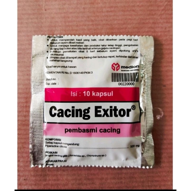 Jual Exitor obat cacing untuk ayam isi 10 kapsul | Shopee Indonesia