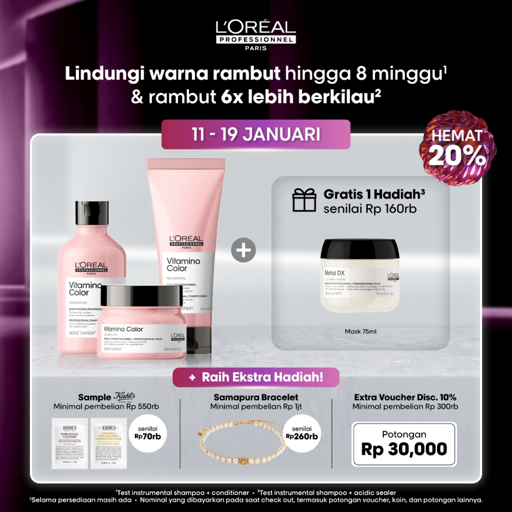 Jual Vitamino Color Shampoo + Conditioner + Mask Untuk Rambut Diwarnai