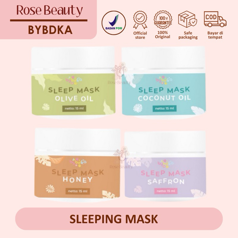 Jual SLEEPING MASK BYBDKA SAFFRON OLIVE OIL HONEY COCONUT OIL | Shopee ...