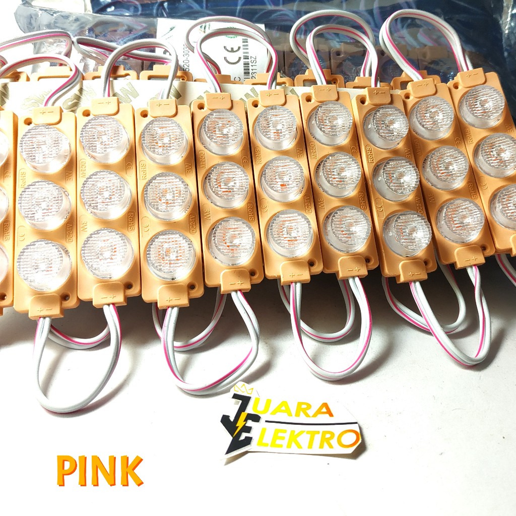 Jual LED MODULE 24V 3 LED Jumbo Nyala Biru, Kuning, Hijau, Putih, Merah ...