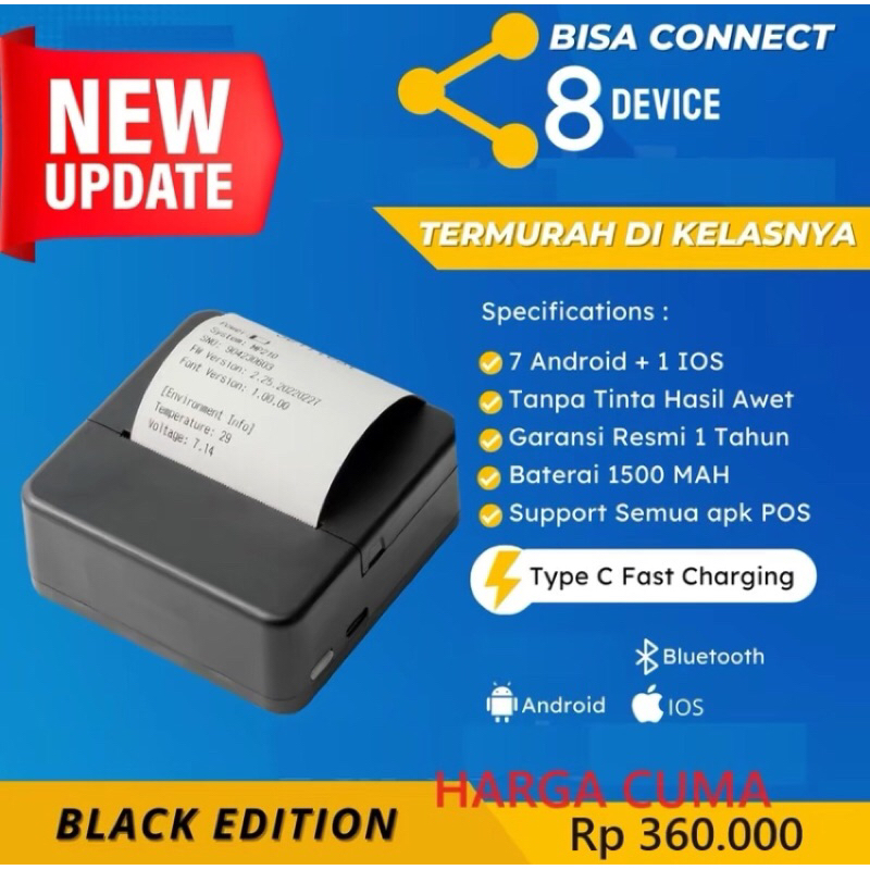 Jual PRINTER BLUETOOTH MINI 58MM RPP02N ORIGINAL 58MM ANDROID iOS ...