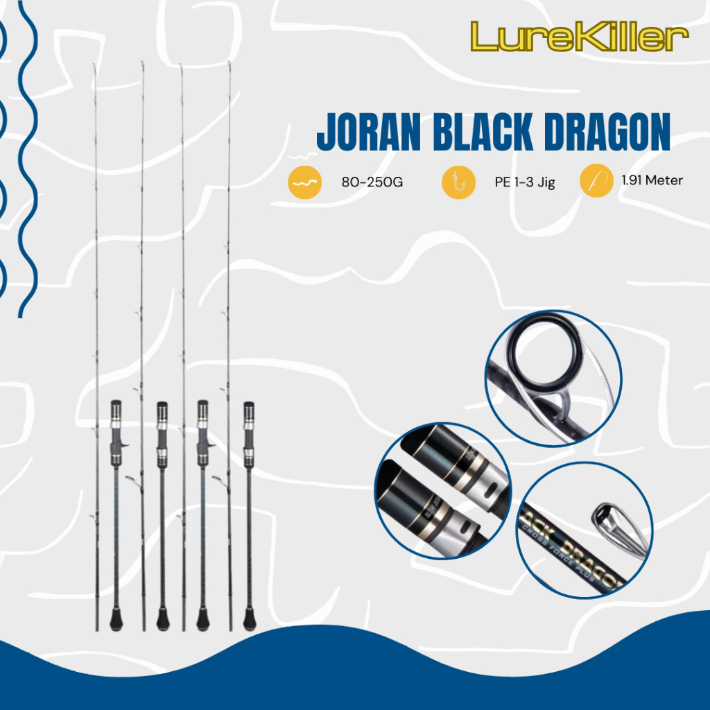 Lure Killer Rod Joran Pancing Black Dragon 1.91M PE 1-3 Jig 80-250G C JP002
