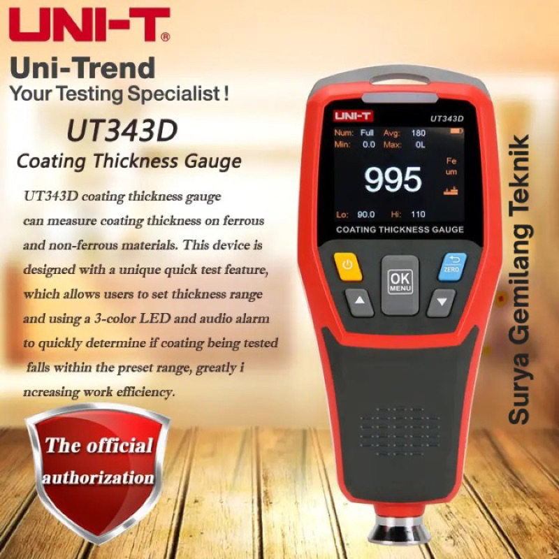 Jual UNI-T Coating Thickness Gauge Alat Ukur Ketebalan Cat UT343D ...
