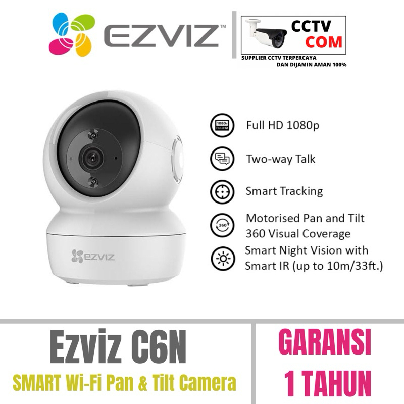 Jual Ezviz C6N 2MP Smart Wifi Pan Tilt IP Camera Cctv Indoor 1080p ...