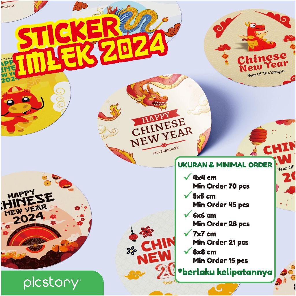 Jual Sticker Bulat Imlek Cetak Stiker Imlek Sticker Label Chinese New