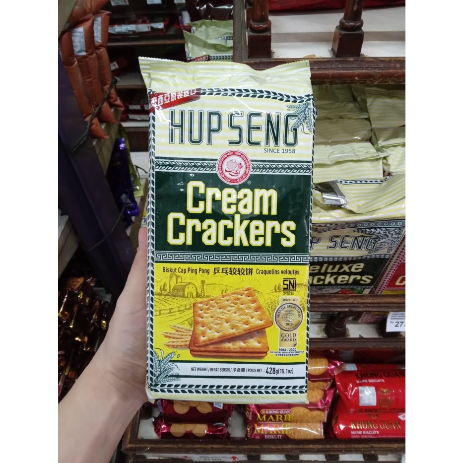 Jual HUP SENG CREAM CRACKERS BISKUIT CAP PING PONG 428g / HUP SENG ...