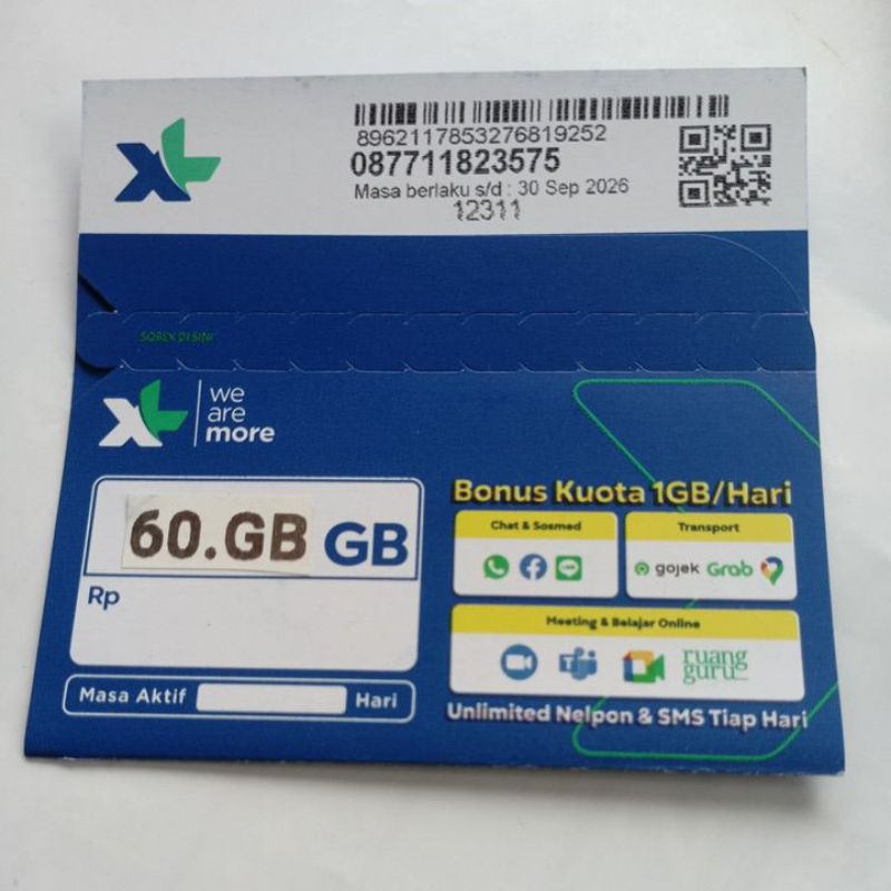 Jual Kartu Perdana Xl Combo Flex 60 Gb XXL Shopee Indonesia