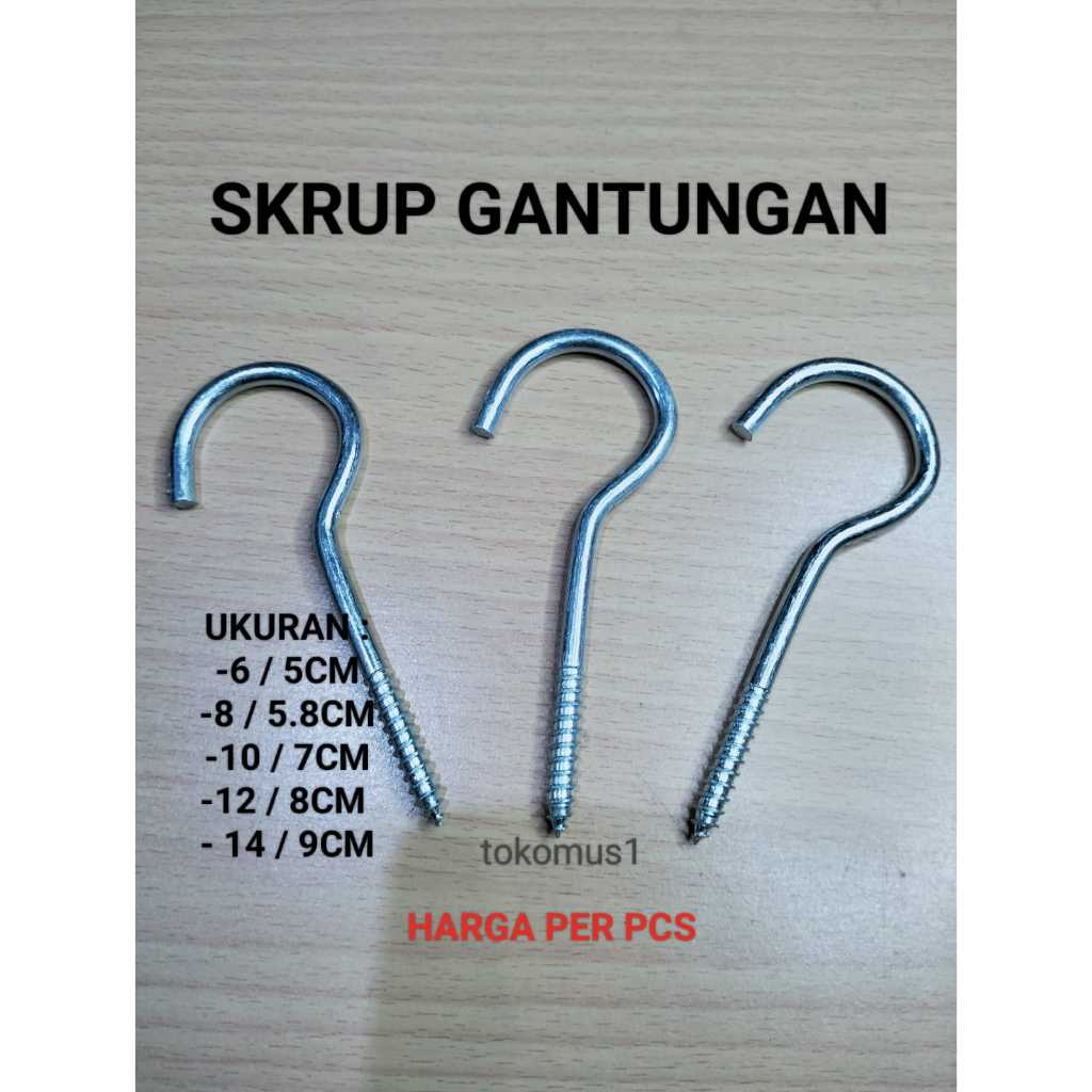 Jual Sekrup mata buka 12/ Cantolan sangkar burung/ Screw Hook 12