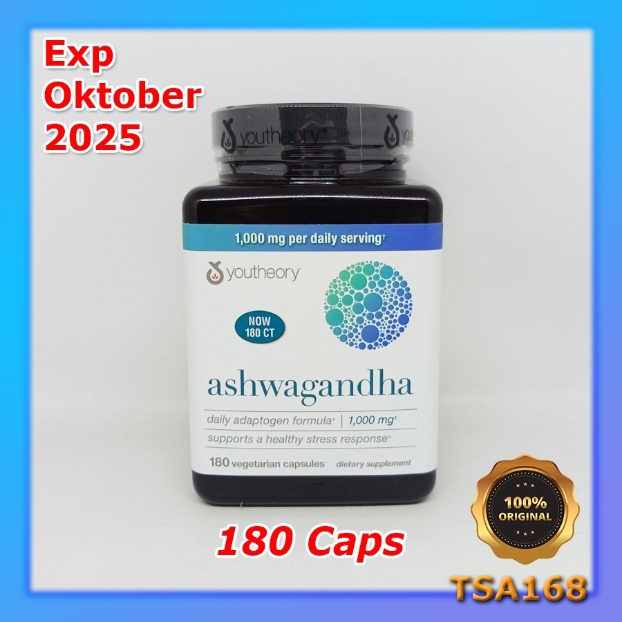 Jual Youtheory Ashwagandha 1000 mg 180 Vegetarian Caps ORI | Shopee ...