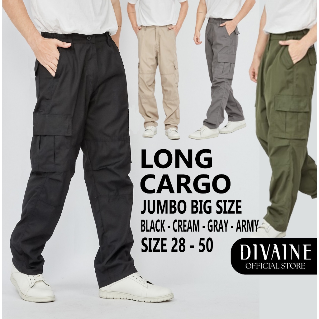 Jual DIVAINE [ TERLARIS ] Celana Cargo Panjang Pria Cargo Big Size 28