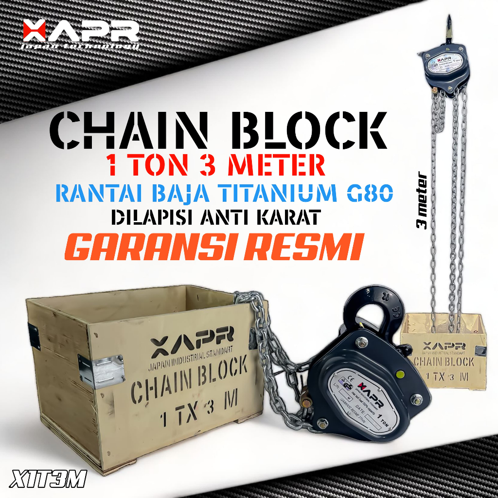 Jual APR JAPAN CHAIN BLOX 1 TON 3 METER HOIST CHAIN TAKEL KATROL ...
