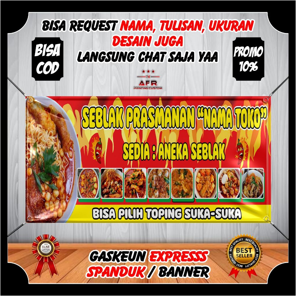 Jual BANNER / SPANDUK SEBLAK PRASMANAN - spanduk jualan seblak