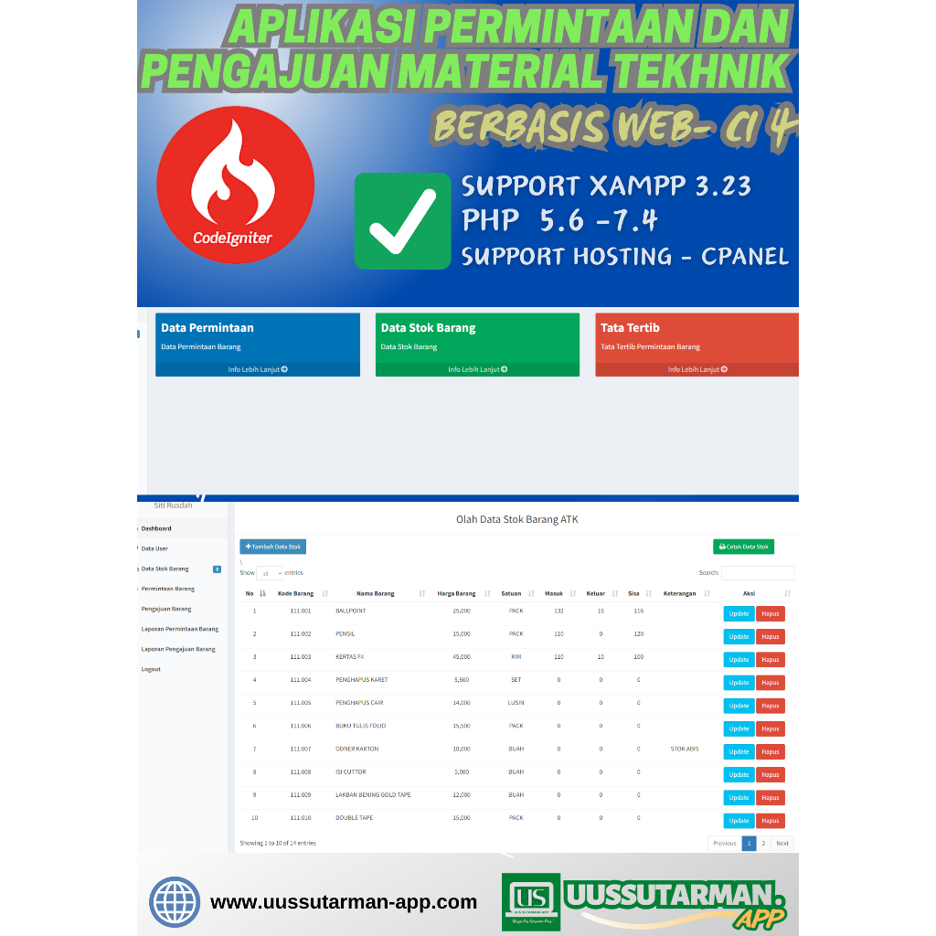 Jual Aplikasi Permintaan dan pengajuan barang Material Teknik berbasis ...