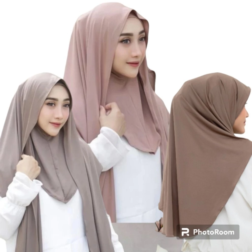 Pashmina Inner Leher Rayon 2 In 1 Instan
