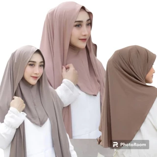 Pashmina Inner Leher Rayon 2 In 1 Instan