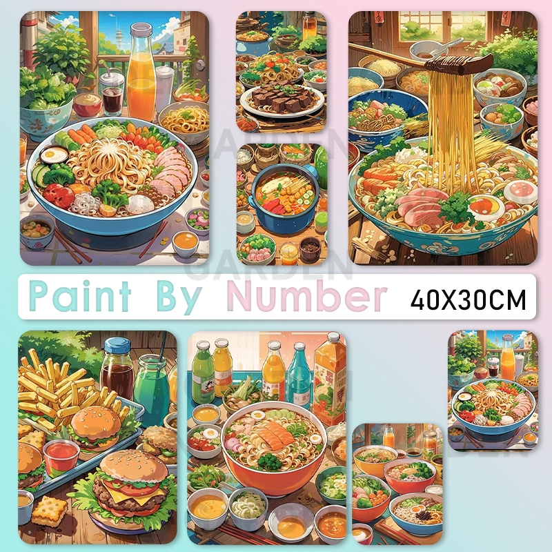 Jual paint by number 40x30 Food Numbers Oil Painting DIY Angka Makanan ...