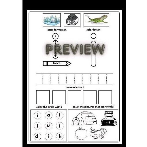 Jual PDF English worksheet vowel lembar kerja aiueo aeiou