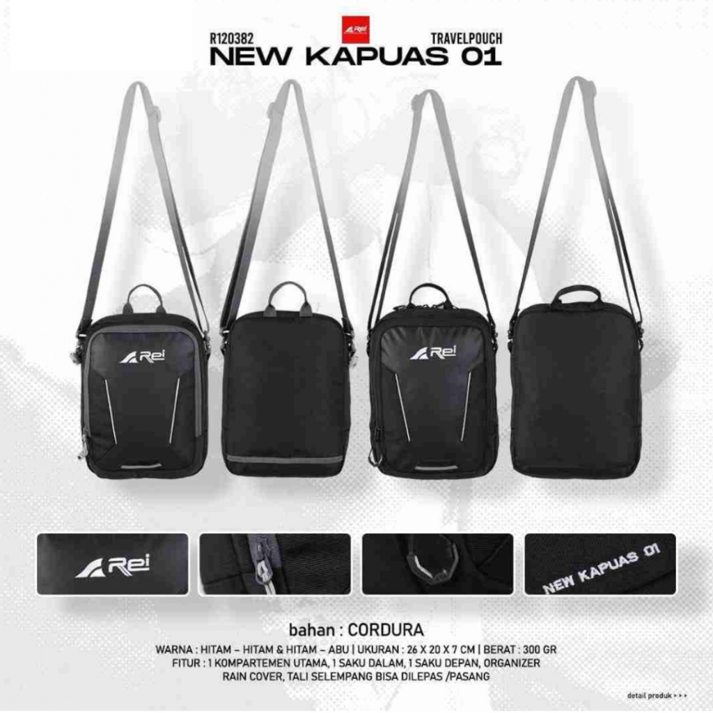 Jual Rei Tas Selempang Pria New Kapuas 01 Travel Pouch Arei Outdoorgear Shopee Indonesia