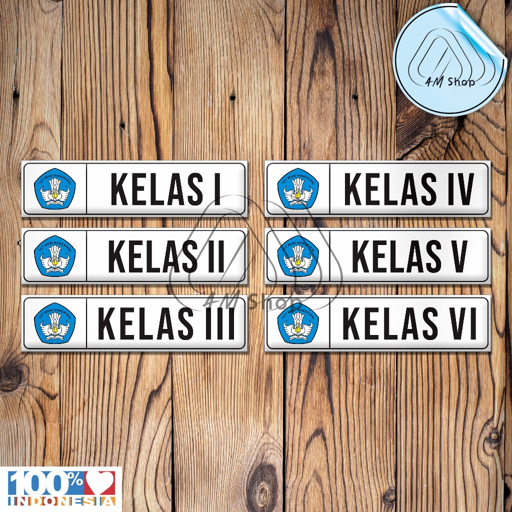 Jual Label Nama Ruang Kelas Sekolah Dasar / SD 1 Set isi 6 Ukuran 5cm x ...
