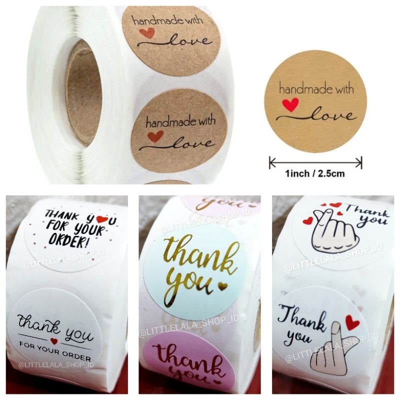 Jual Sticker Thank You 500pcs Per Roll Bulat Sticker Thankyou Lovestiker Labelstiker Ucapan 1826