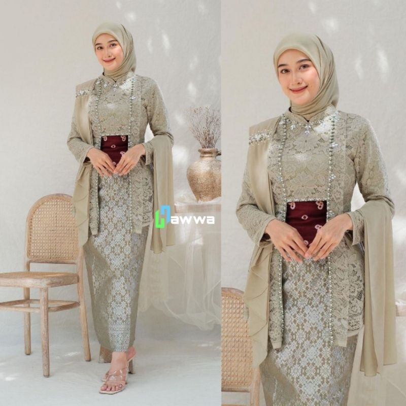 Jual Kebaya Kutubaru Laksmi Free Selendang dan Obi Belt Batik Kebaya Modern  Wisuda Lamaran Tunangan | Shopee Indonesia