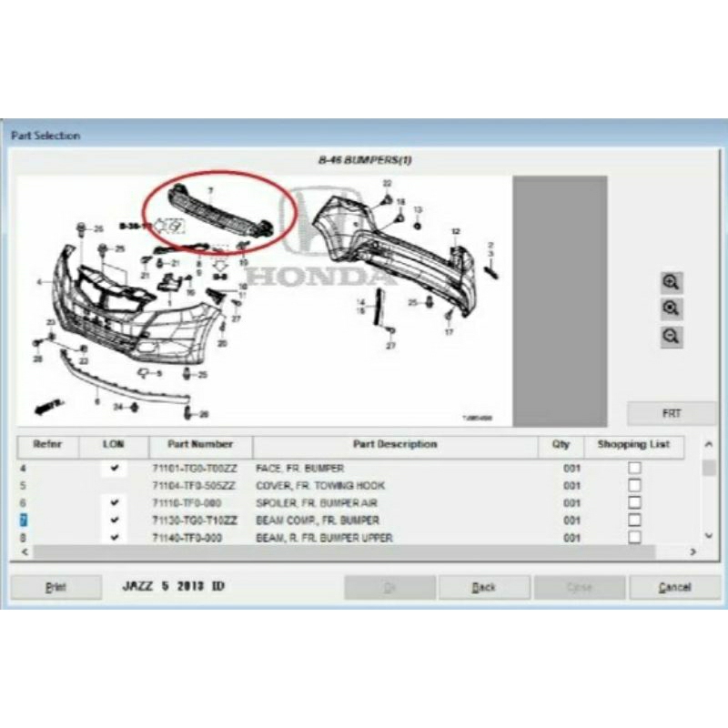 Jual beam comp tulang bumper depan jazz 2008 2009 2010 2011 2012 2013 ...