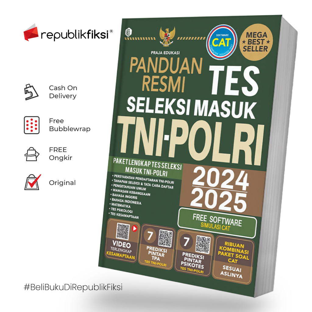 Jual Buku Panduan Resmi Tes Seleksi Masuk TNI POLRI 2024/2025 Praja