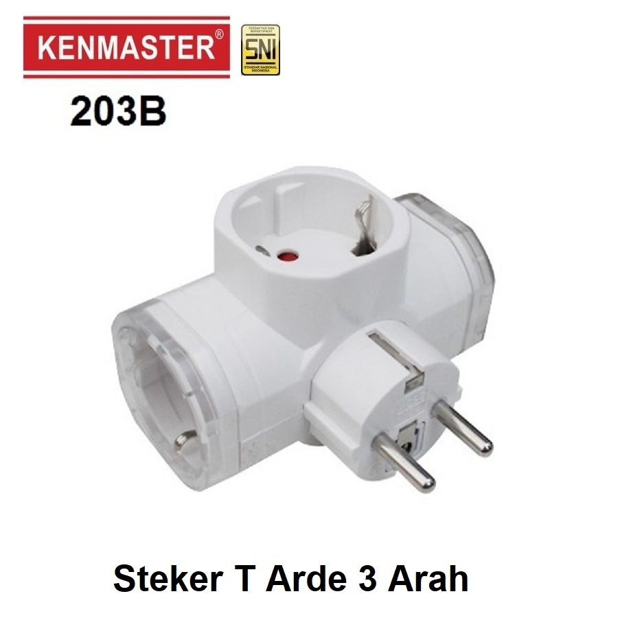 Jual Steker Plug Adaptor T Arde 3 Arah Kenmaster 203B | Shopee Indonesia