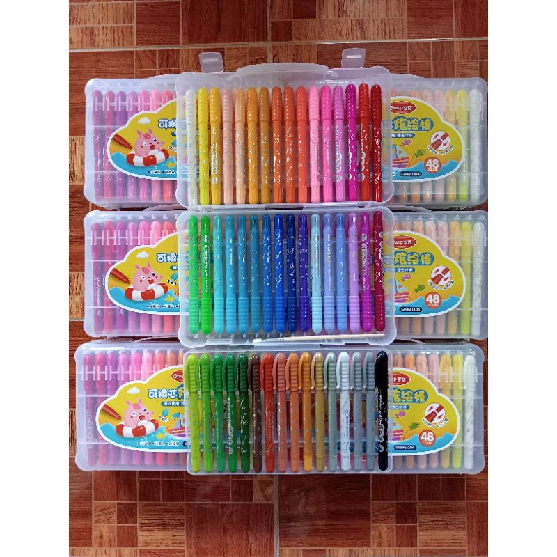 Jual [BUY 1 GET 1] Crayon Grasp Ulir Mata Kecil 48 warna free Joyko glass pencil Shopee Indonesia