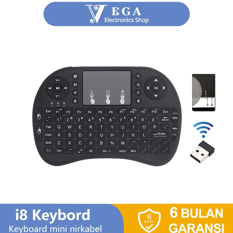 Jual Kemasan Baru Keyboard Mini i8 Wireless Touchpad Handheld Keyboard ...
