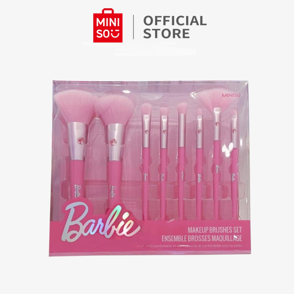 Jual Miniso Official Barbie Series Makeup Brush Set Miniso x Barbie (8
