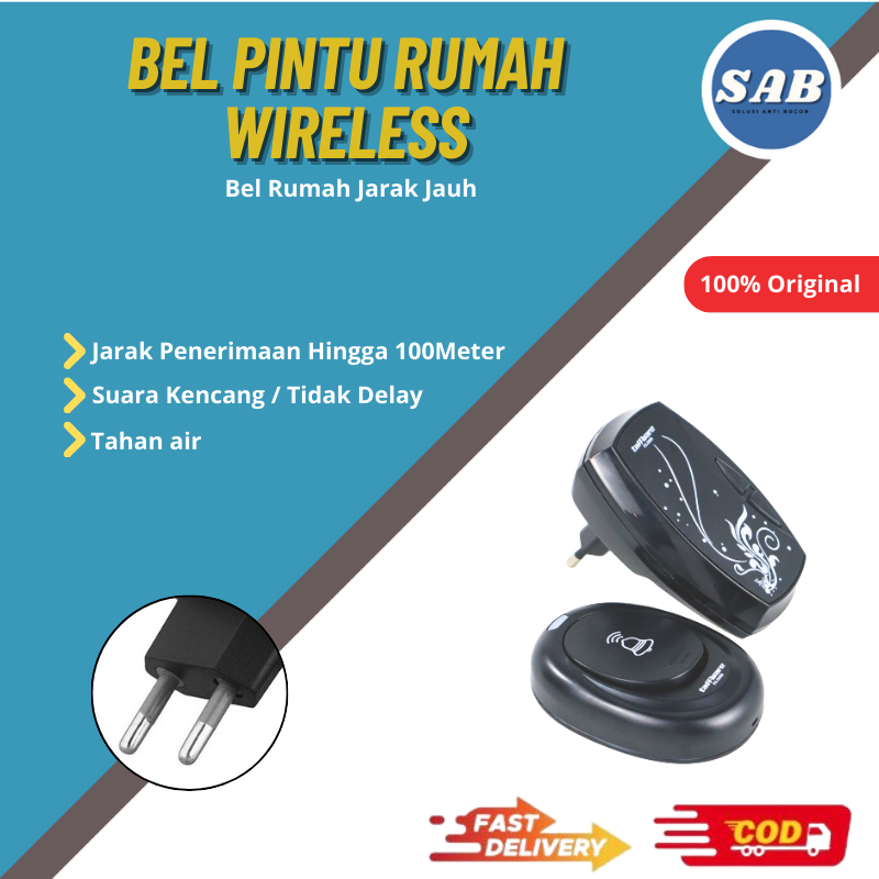 Jual Bel Pintu Rumah Tanpa Kabel Door Bell Wireless Waterproof Jarak Jauh Meter Shopee