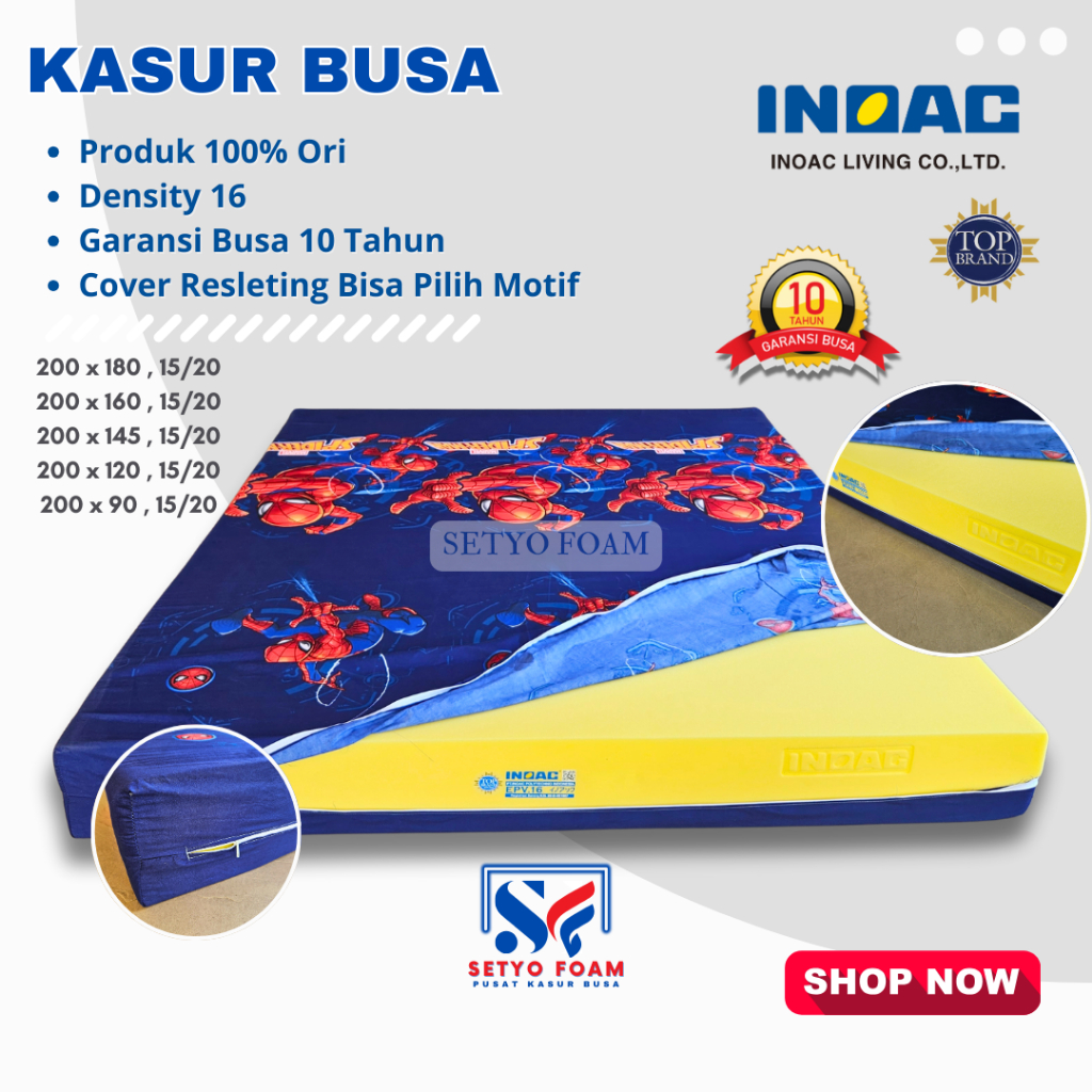 Jual Kasur Busa Inoac Ukuran 200x180 D16 ORIGINAL Garansi Busa 10 Tahun ...