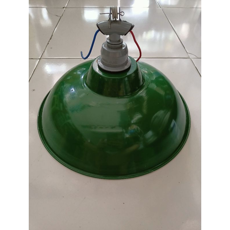 Jual Fitting Lampu Gantung Taman Jalan Keramik Wd E27 Kap Besi Hijau