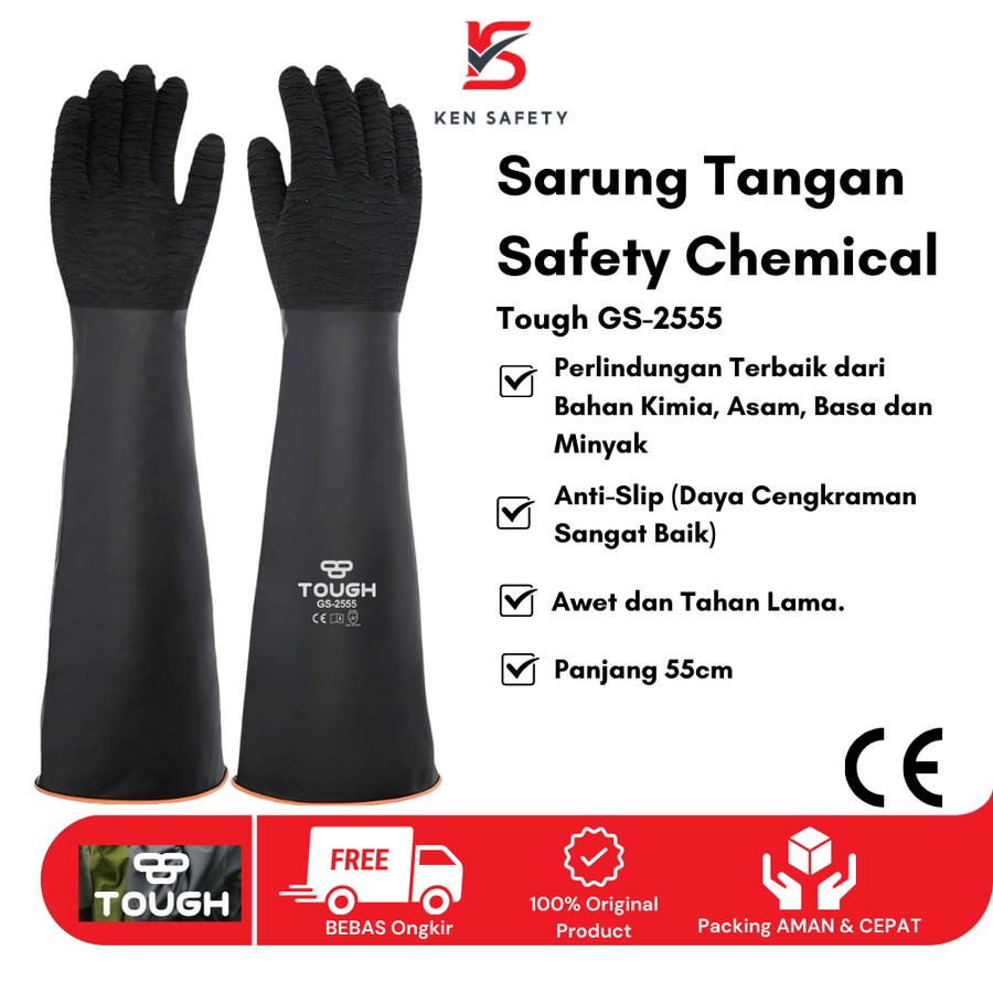 Jual SARUNG TANGAN SAFETY CHEMICAL RESISTANT TOUGH GS 2555 ANTI BAHAN ...