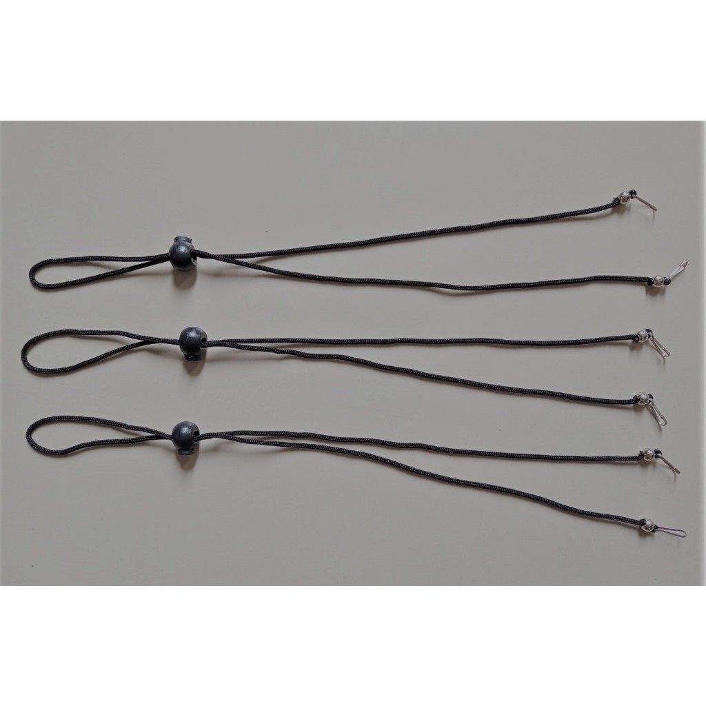 Jual (3pcs) Strap Masker 2 in 1 Hitam Polos / Kalung Masker Panjang ...