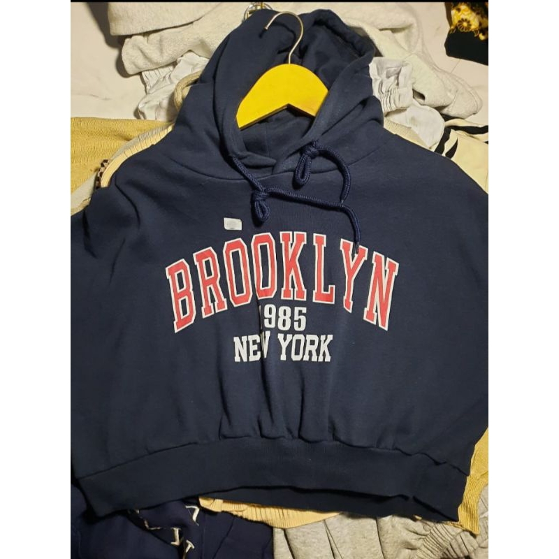 Jual Hodie oversize || switer oversize crop BROOKLYN | Shopee Indonesia