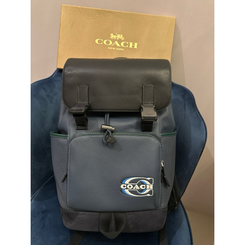 coach backpack men blue West Bag Signature Canvas CAX44 this backpack features a top handle with a 2.75 Coach signature ranger backpack -