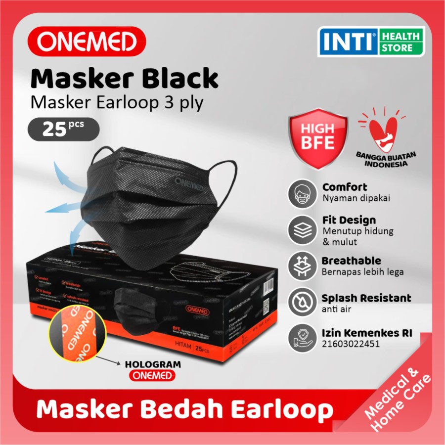 Jual Onemed Masker Ply Earloop Medis Surgical Mask Kemasan Steril Shopee Indonesia