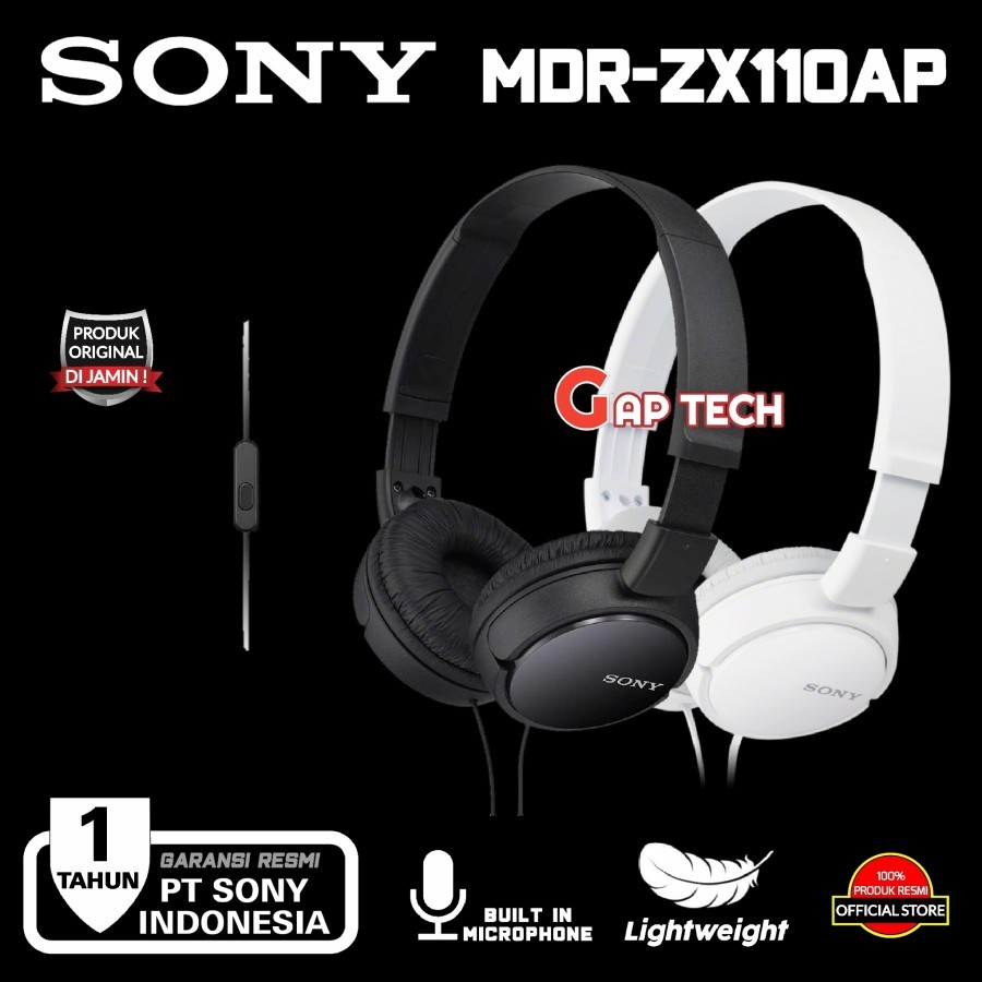 Jual Sony Mdr Zx110ap Zx 110ap Zx 110 Ap Wired On Ear Headphones Shopee Indonesia 4374