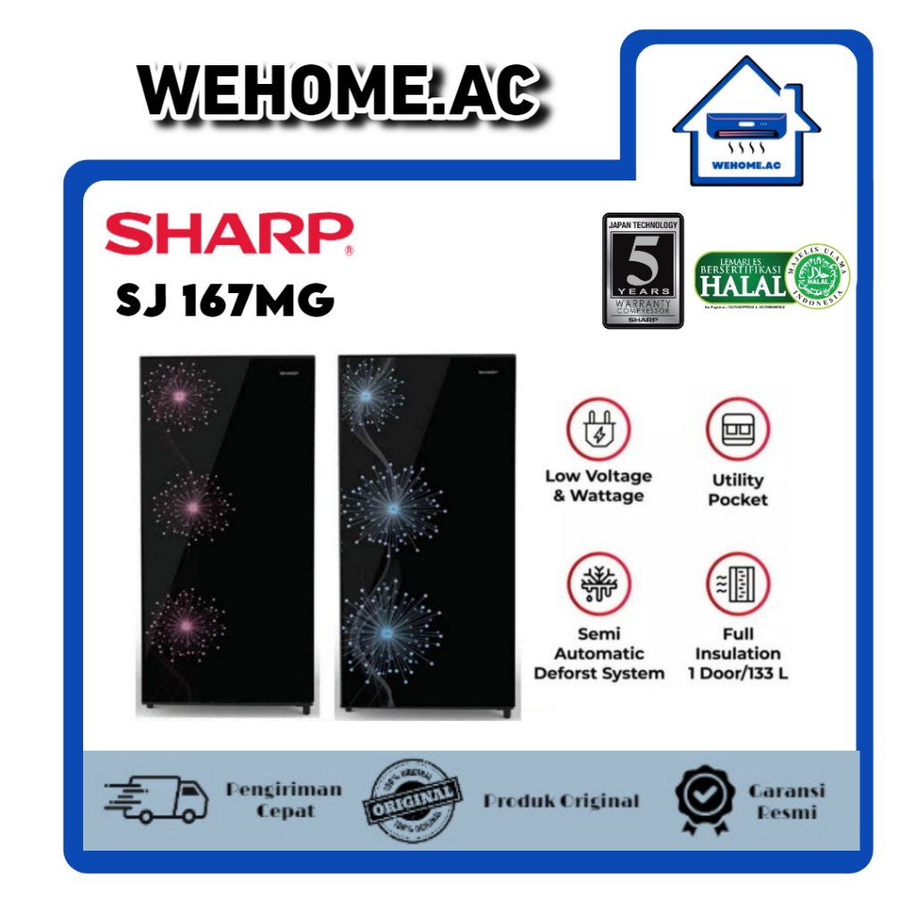 Jual Kulkas Sharp 1 Pintu SJ 167MG / 187MG/ 185MG Kulkas 1 Pintu Sharp ...