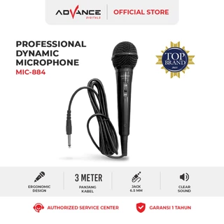 Advance Mic Karaoke Profesional Dynamic Microphone Mic Kabel MIC884 Jack Besar 6,5MM Garansi 1 Tahun