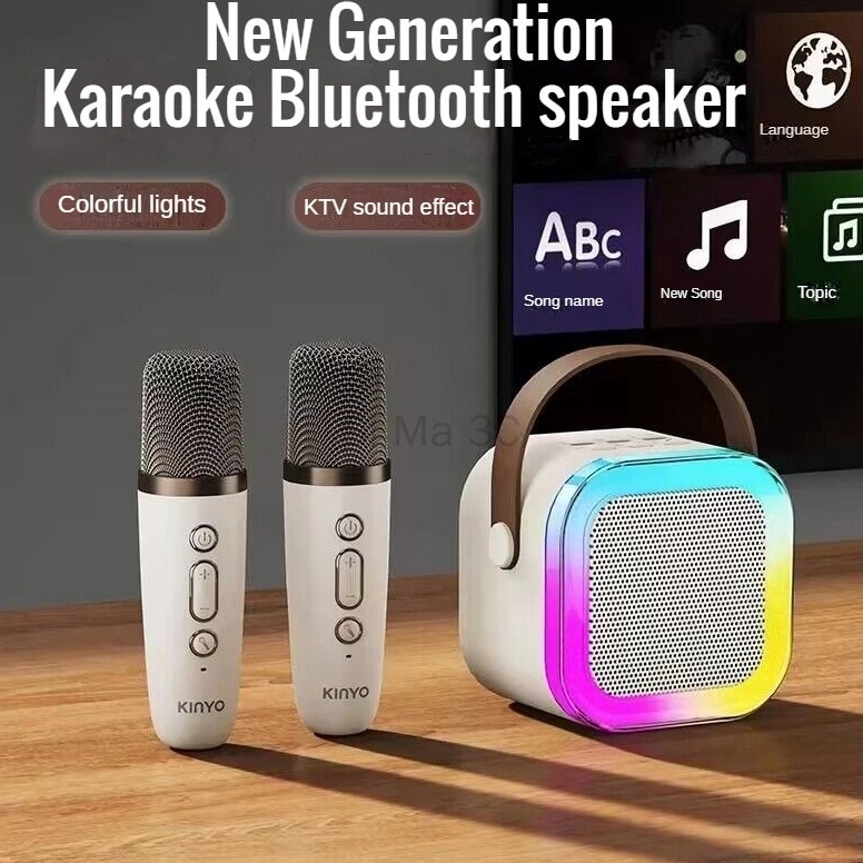Jual Premium UNIG Karaoke Speaker Bluetooth 2 MIC 1 SET Mini Machine