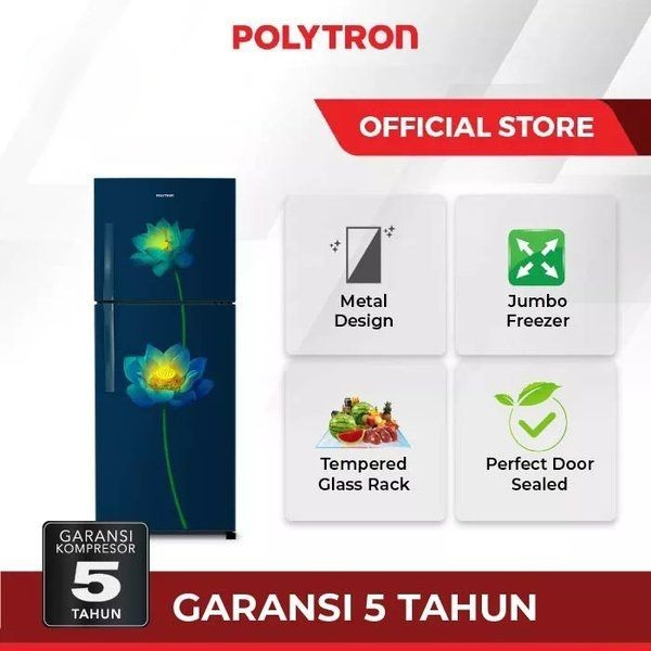 Jual Kulkas Polytron Pintu Metallic Liter Prb Pr Lb Garansi Resmi Shopee Indonesia