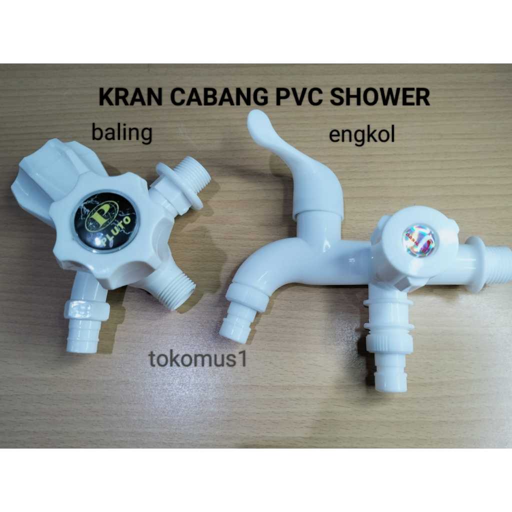 Jual Kran Cabang Shower Mahkota Pvc Keran Air Double Plastik Hand Kamar Mandi Toilet Inch