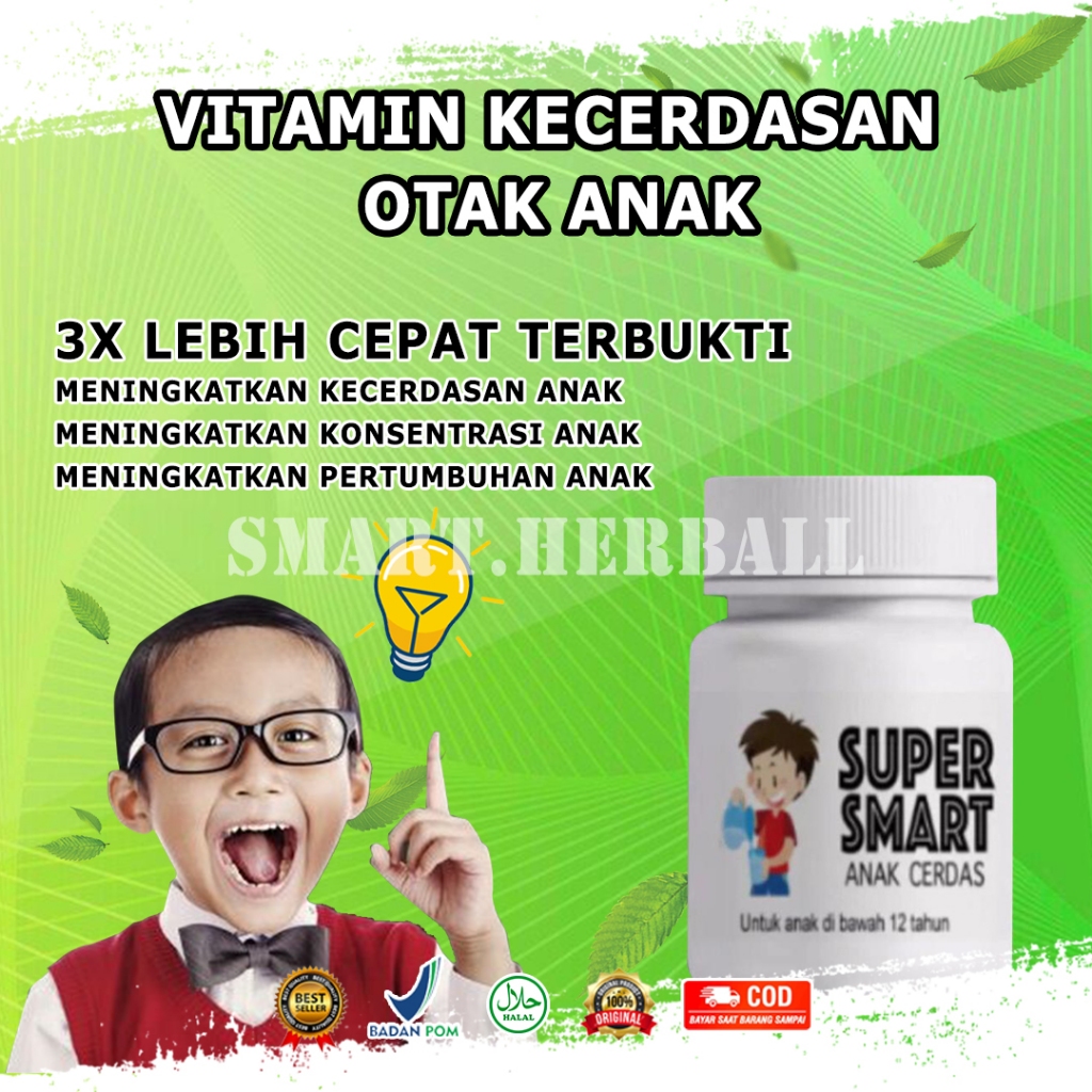 Jual SUPER SMART Vitamin Kecerdasan Otak Anak -Vitamin Anak Terbaik ...