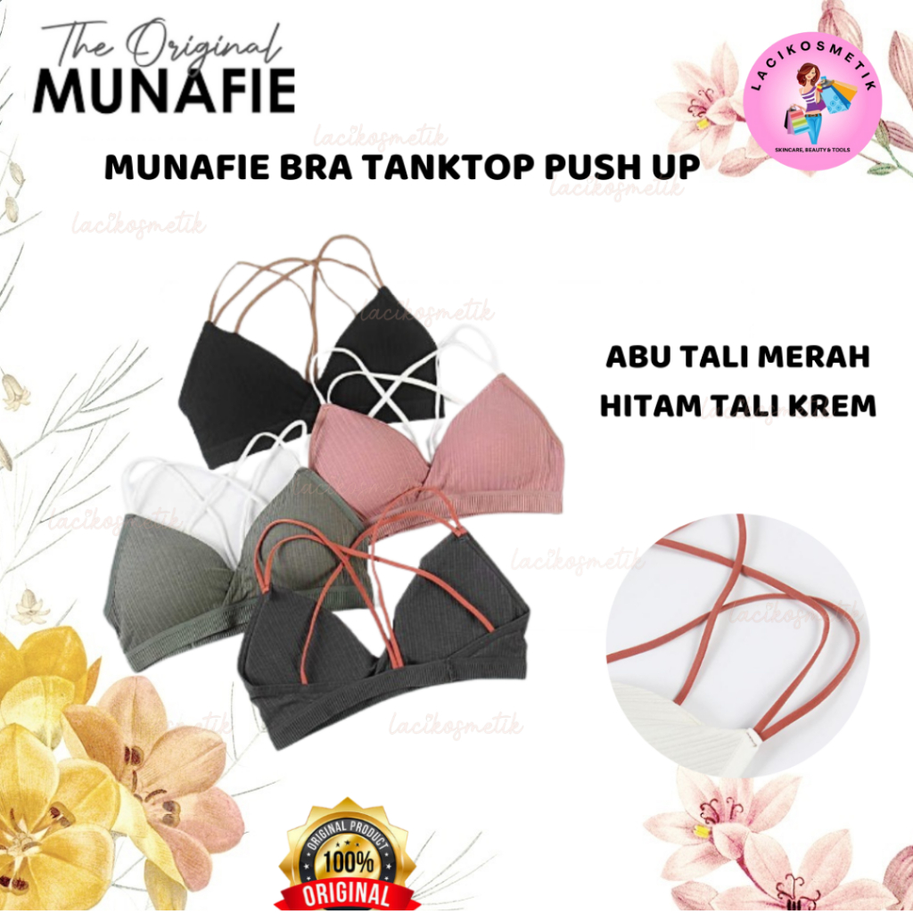 Vip Market - Bra Sport - Munafie Pakaian Wanita - Bh Tanpa Kawat Busa Push  Up Import Murah Bra21