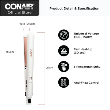 Conair Catokan Pelurus Rambut Double Ceramic 2 5cm